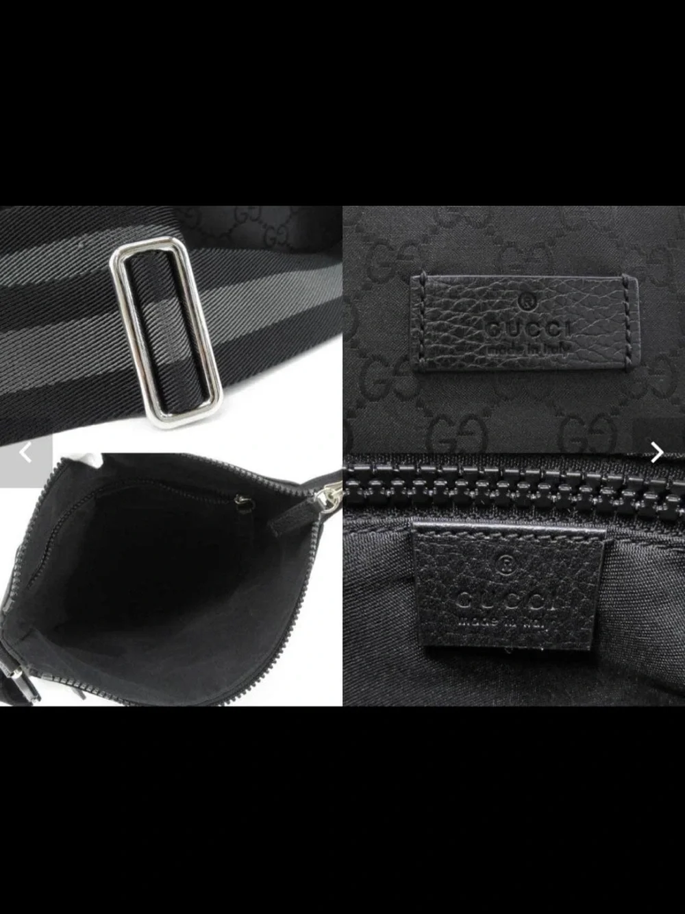 Gucci Black Monogram Messenger Crossbody